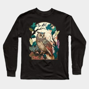 Cottagecore Floral Aesthetic Owl Long Sleeve T-Shirt